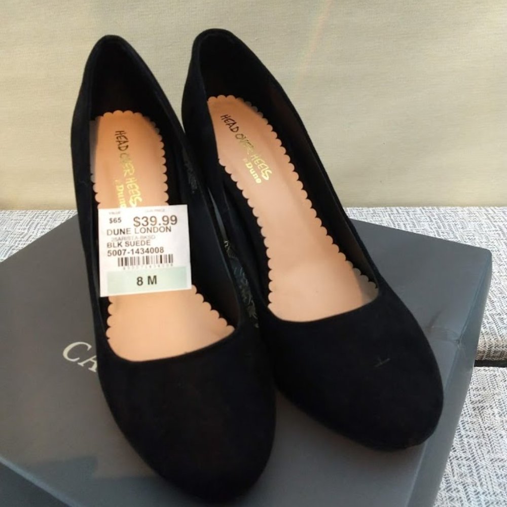 Black Suede Pumps size 8 - Picture 2 of 5